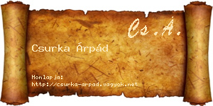 Csurka Árpád névjegykártya
